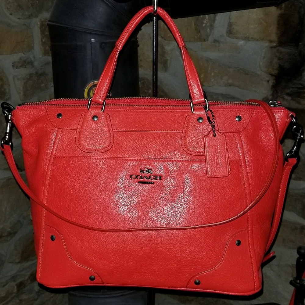 NWOT Coach Mickie Satchel Cardinal Red